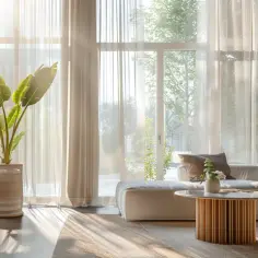 Firany na duże okna: stylowe i modne inspiracje do salonu